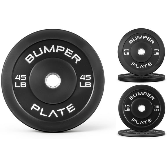 CAP 160lb Olympic Bumper Plate Weight Bundle, (2 x 10lb, 2 x 25lb and 2 x 45lb Plates)