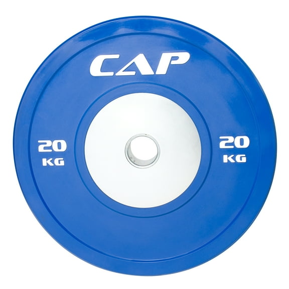 CAP 2" Olympic Competition Rubber Bumper Weight Plate with Steel Hub, 20 KG (44 lbs) Single