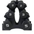 thumbnail image 1 of CAP 20lb Neoprene Dumbbell Set with Rack, Black, 1 of 3