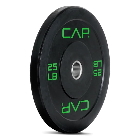 CAP 25 lb 2-Inch Olympic Bumper Weight Plates with Screened Logo, Single