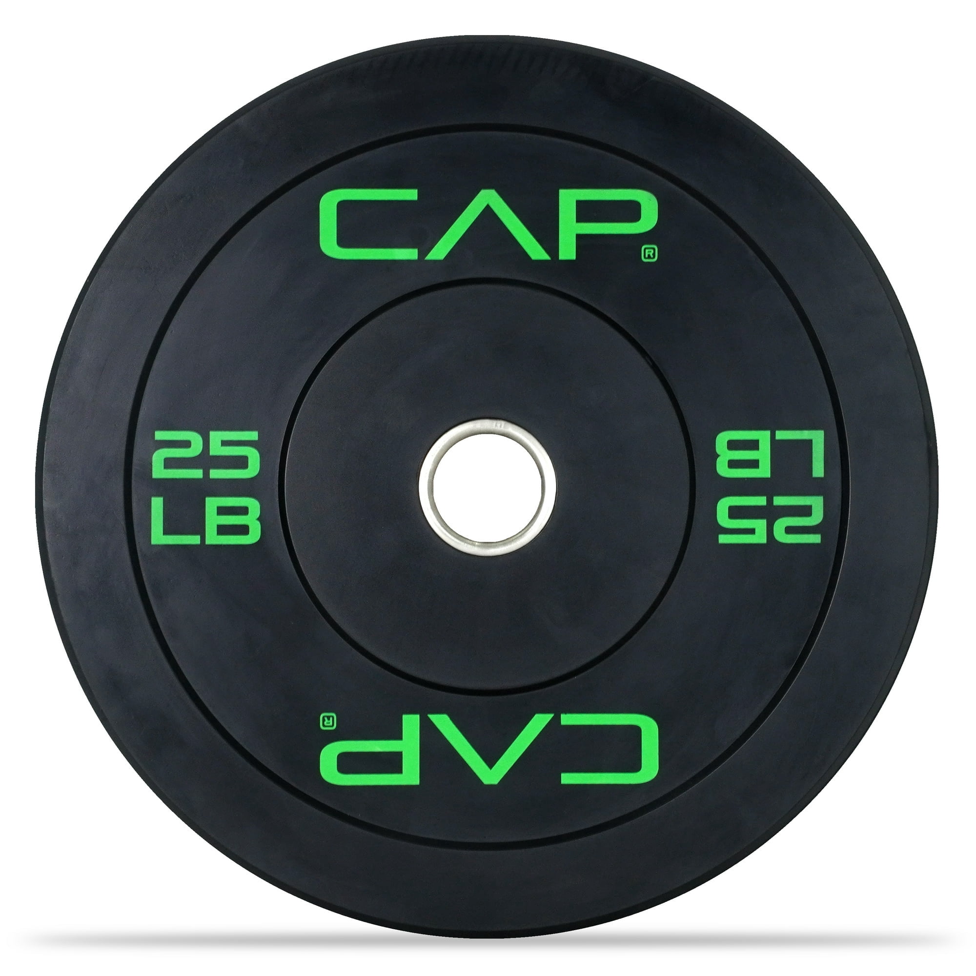 CAP 25 lb 2-Inch Olympic Bumper Weight Plates with Screened Logo, Single