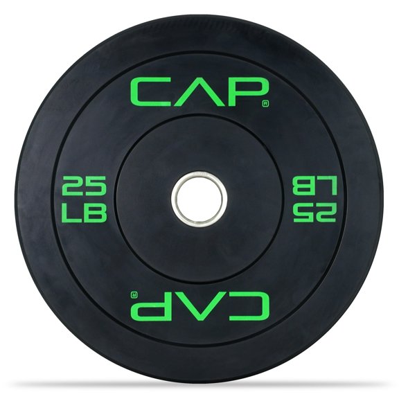 CAP 25 lb 2-Inch Olympic Bumper Weight Plates with Screened Logo, Single