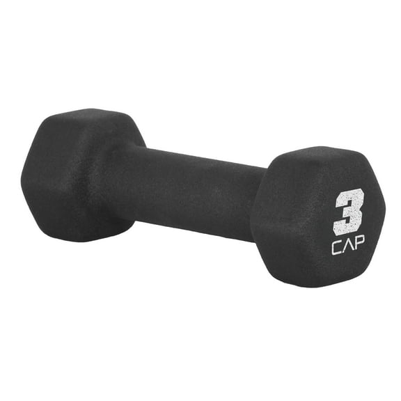 CAP, 3lb Neoprene Dumbbell, Black, Single