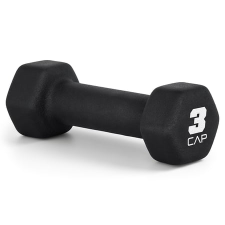 CAP, 3lb Neoprene Dumbbell, Black, Single