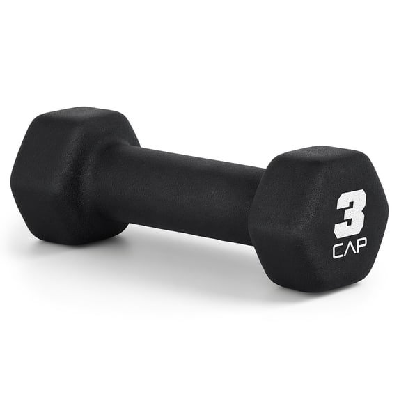 CAP, 3lb Neoprene Dumbbell, Black, Single