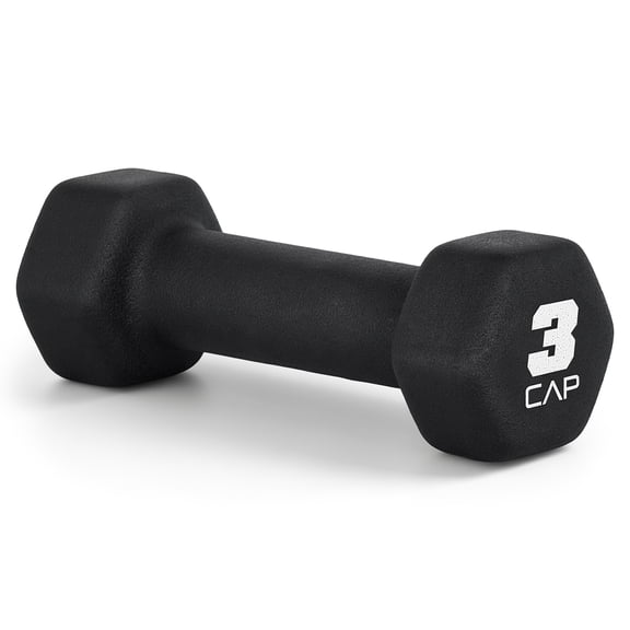 CAP, 3lb Neoprene Dumbbell, Black, Single