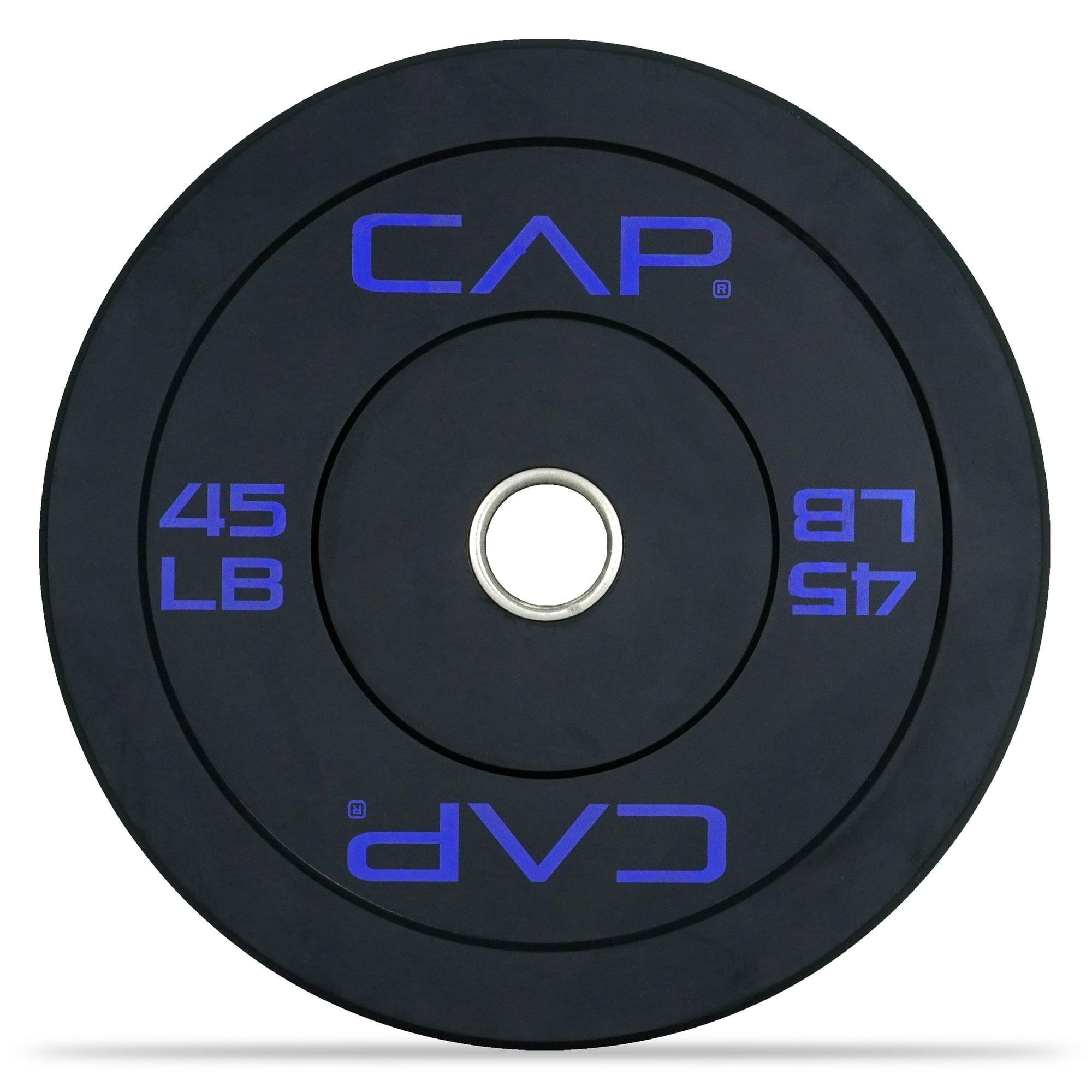 CAP 45 lb 2-Inch Olympic Bumper Weight Plates with Screened Logo, Single