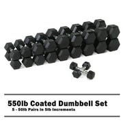 CAP 150lb Rubber Hex Dumbbell Set