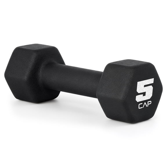 CAP, 5lb Neoprene Dumbbell, Black, Single