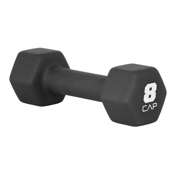 CAP, 8lb Neoprene Dumbbell, Black, Single