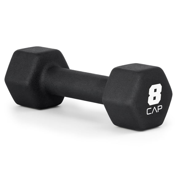 CAP, 8lb Neoprene Dumbbell, Black, Single