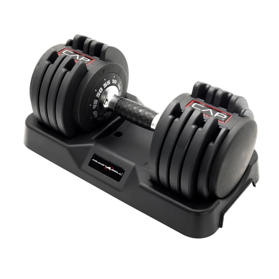 CAP Barbell 10-in-1, 55lb ADJUSTABELL® Dumbbell, (10 15 20 25 30 35 40 45 50 55 lb) in 5lb Increments