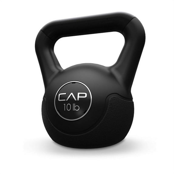 CAP Barbell, 10 lb Vinyl Kettlebell, Black, Single