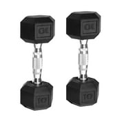CAP Barbell, 10lb Coated Rubber Hex Dumbbell, Pair