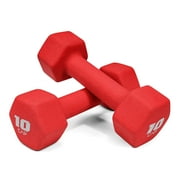 CAP Barbell, 10lb Red Neoprene Dumbbell, Pair
