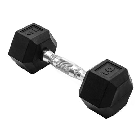 CAP Barbell, 10lb Rubber Hex Dumbbell, Single