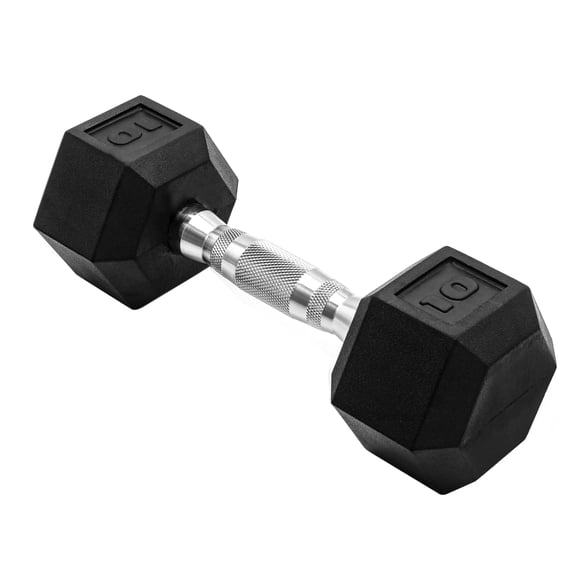 CAP Barbell, 10lb Rubber Hex Dumbbell, Single