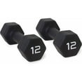 thumbnail image 1 of CAP Barbell, 12lb Black Neoprene Dumbbell, Pair, 1 of 5