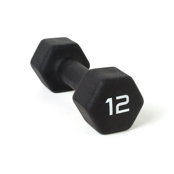CAP Barbell, 12lb Black Neoprene Dumbbell, Single
