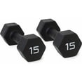 thumbnail image 1 of CAP Barbell, 15lb Black Neoprene Dumbbell, Pair, 1 of 5