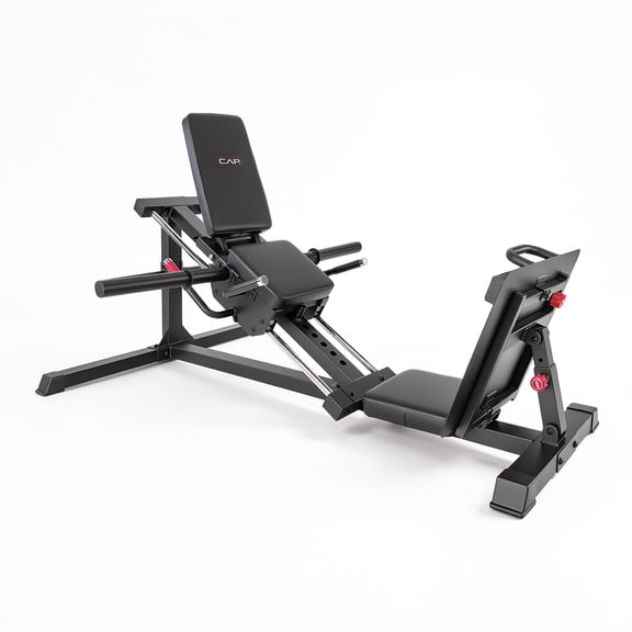 CAP Barbell 2-in-1 Leg Press & Hack Squat Machine, Plate-Loaded Lower Body Strength Trainer with Adjustable Footplate & Back Pad, Olympic Weight Plate Compatible