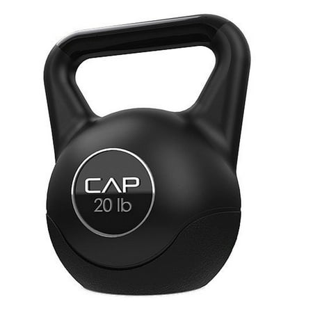 CAP Barbell, 20 lb Vinyl Kettlebell, Black, Single
