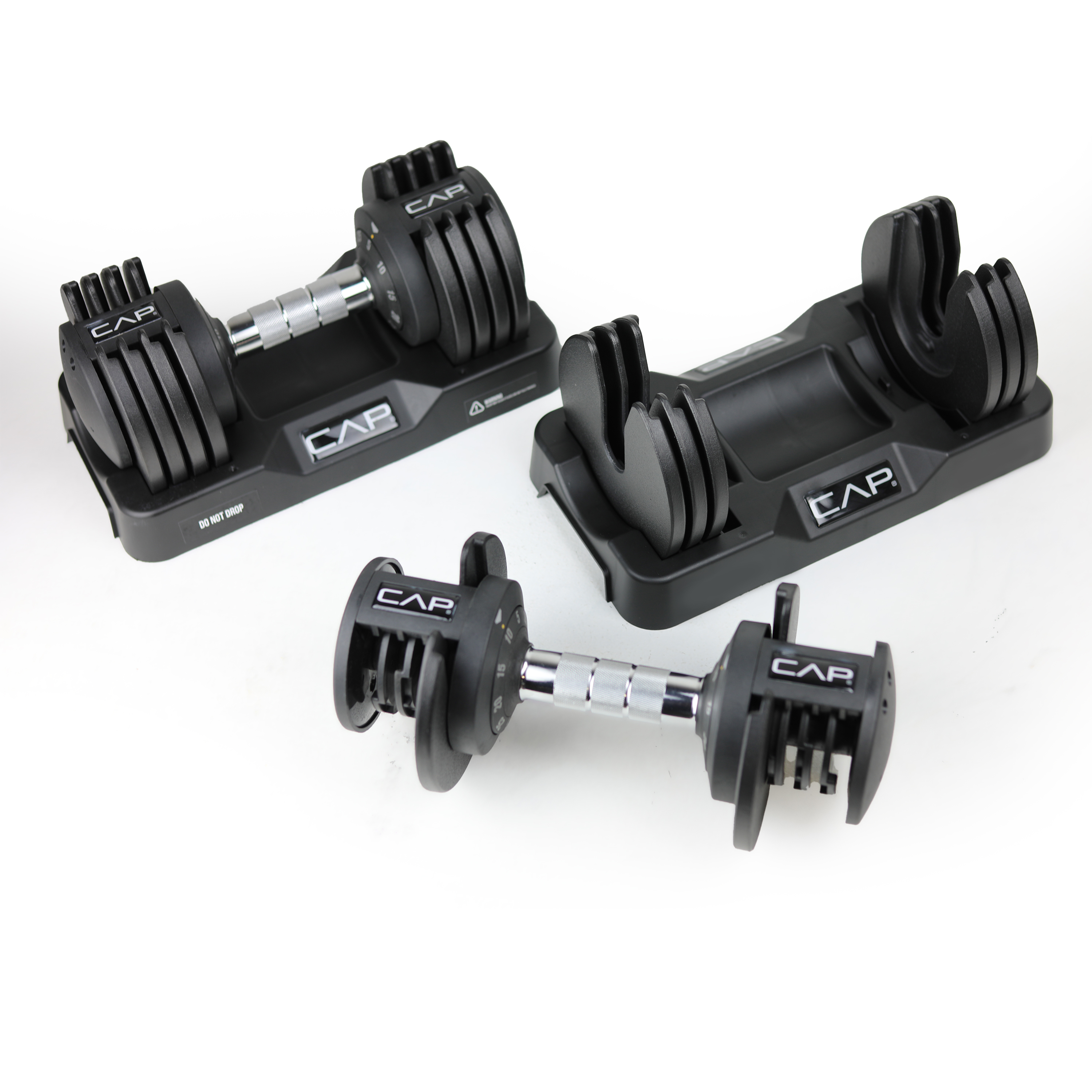 CAP Barbell 25 lb Adjustable Dumbbell Set, Quick Select Adjustability from 5-25 lb, Pair, Black - image 1 of 7