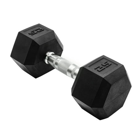 CAP Barbell, 25lb Rubber Hex Dumbbell, Single