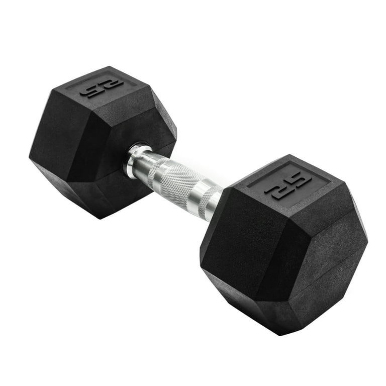 CAP Barbell, 25lb Rubber Hex Dumbbell, Single - Walmart.com