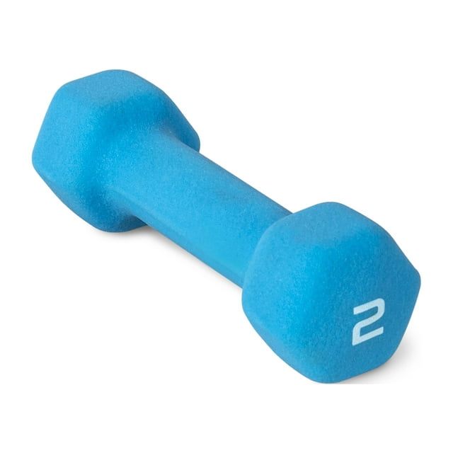 CAP Barbell 2lb Neoprene Dipped Dumbbell, Blue, Single