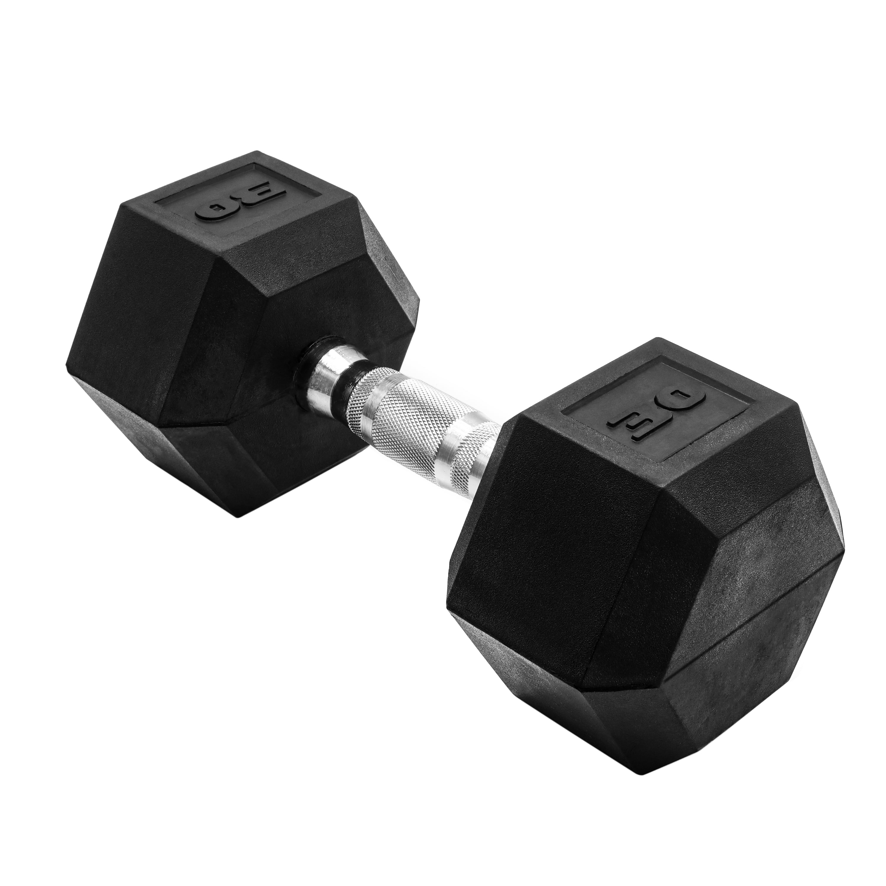 Free Shipping! CAP Barbell 30 lb Rubber Hex Dumbbell, Solid Cast