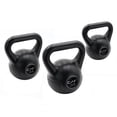 thumbnail image 1 of CAP Barbell 30lb Cement-Filled Kettlebell Set (5, 10, 15 lbs), Black, 1 of 6