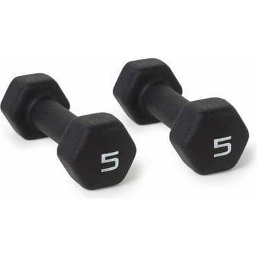 CAP Barbell, 5lb Black Neoprene Dumbbell, Pair