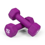 CAP Barbell, 5lb Magenta Neoprene Dumbbell, Pair