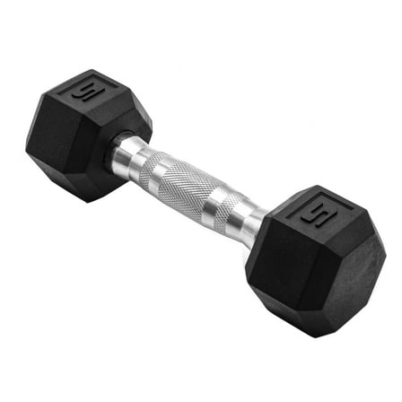 CAP Barbell, 5lb Rubber Hex Dumbbell, Single