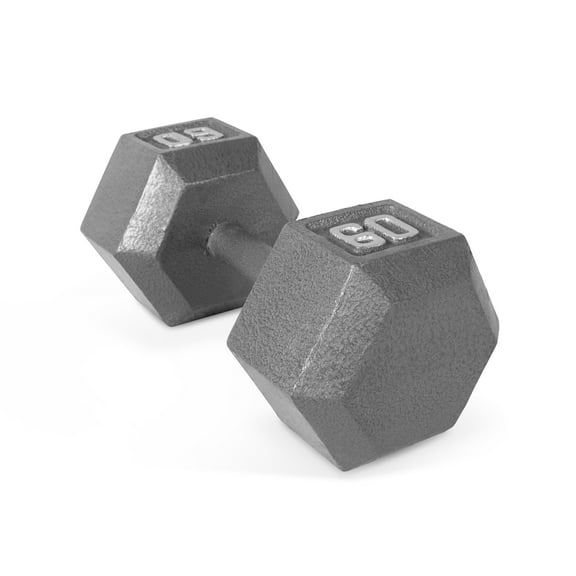 CAP Barbell 60lb Cast Iron Hex Dumbbell, Single