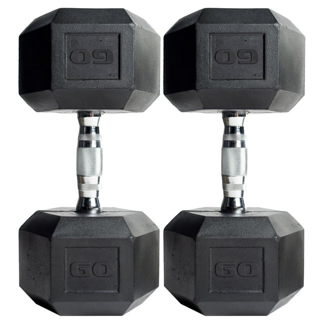 CAP Barbell, 60lb Coated Hex Dumbbell, Single