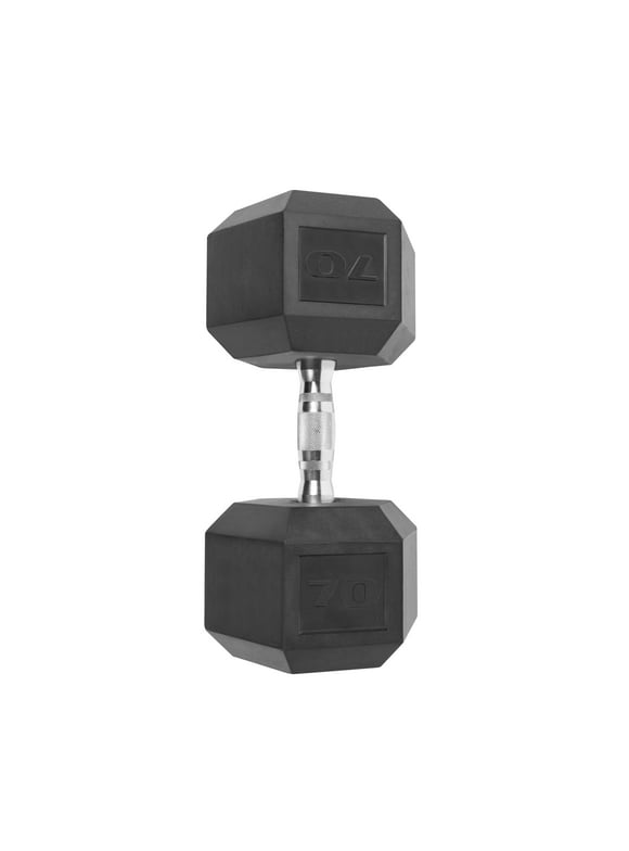 CAP Barbell, 70lb Coated Hex Dumbbell, Single