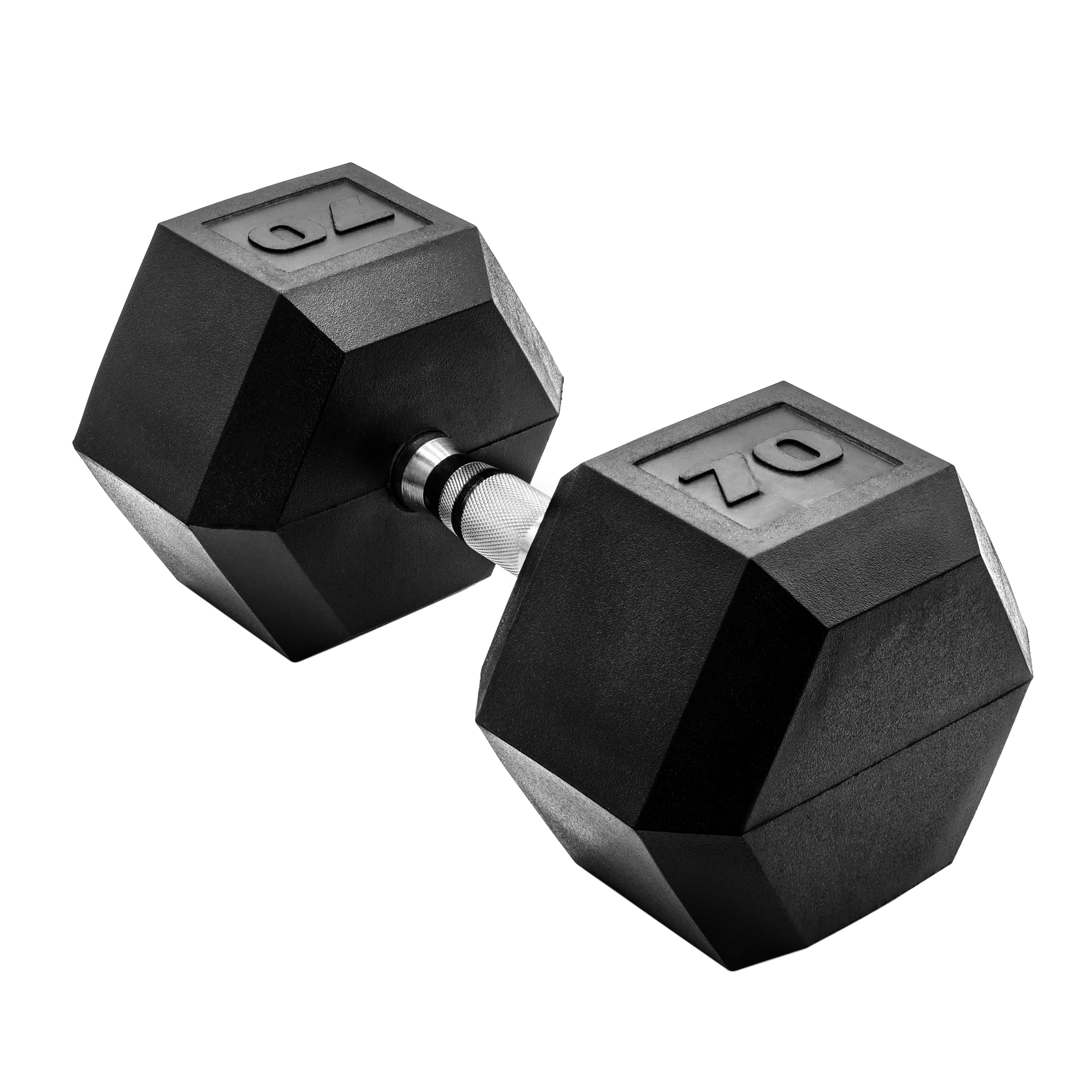 CAP Barbell, 70lb Rubber Hex Dumbbell, Single