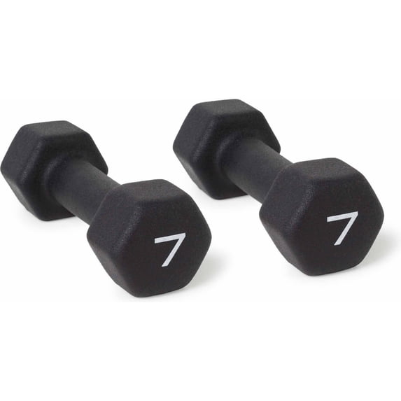 CAP Barbell, 7lb Black Neoprene Dumbbell, Pair