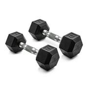 CAP Barbell, 8lb Coated Rubber Hex Dumbbell, Pair (No-Roll Design, Ergonomic Steel Handle, Durable Coated Weight)