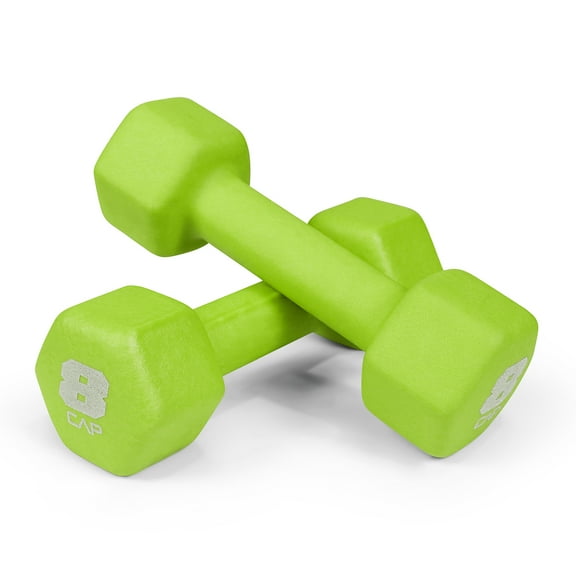 CAP Barbell, 8lb Green Neoprene Dumbbell, Pair