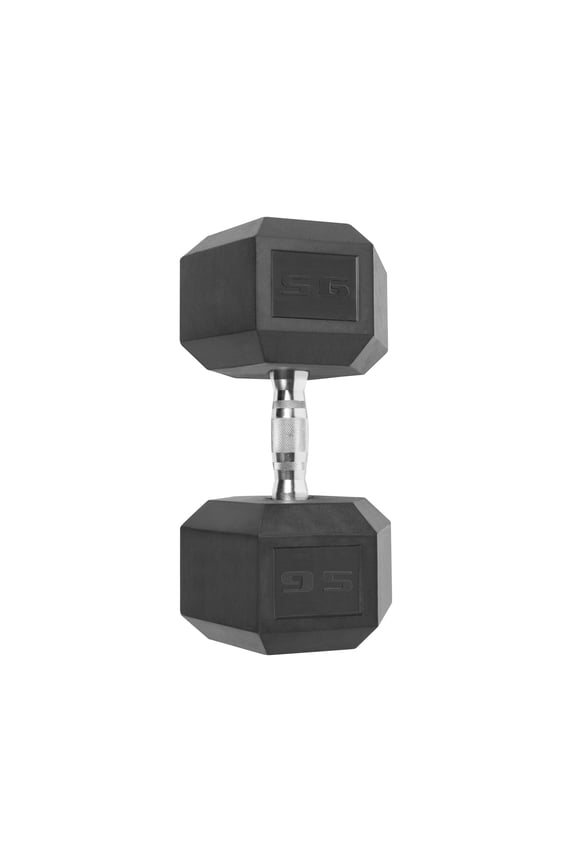 Barbell, 95lb Coated Hex Dumbbell, Single