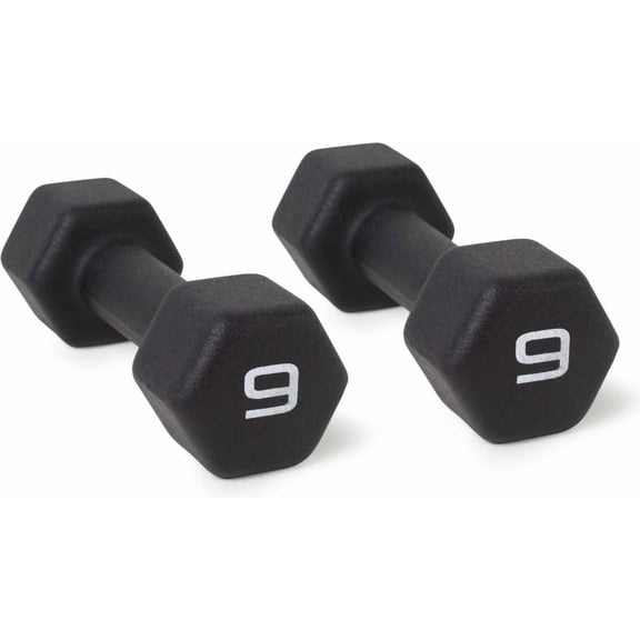 CAP Barbell, 9lb Black Neoprene Dumbbell, Pair