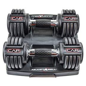 CAP Barbell ADJUSTABELL Adjustable Dumbbell Set, Premium Quick Select Adjustable Weights for Strength Training, 12.5 lb, Pair - Chrome and Black Handle