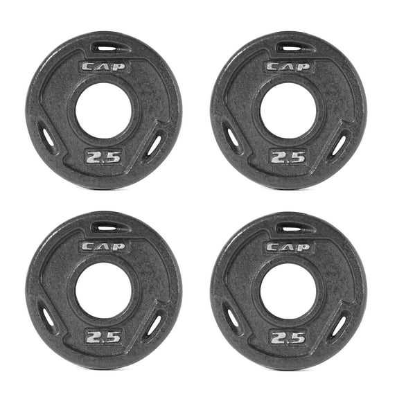 CAP Barbell Black Olympic Grip Plate Set, 2.5 lb x 4