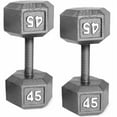 thumbnail image 1 of CAP Barbell Cast Iron Dumbbell Weights, 45 lb Pair, 1 of 4