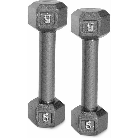 CAP Barbell Cast Iron Dumbbell Weights, 5 Lbs., Pair
