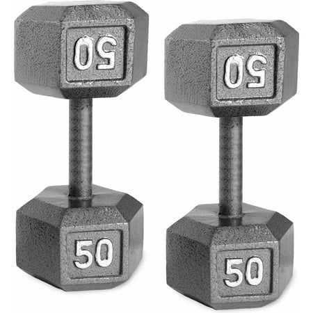 CAP Barbell Cast Iron Dumbbell Weights, 50 Lb. Pair