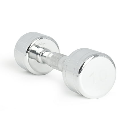 CAP Barbell Chrome Dumbbell with Contoured Handle, Single, 10lb